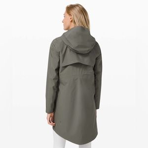 Lululemon Rain Rebel — Long Rain Jacket Sage Green